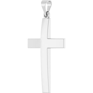 14K White Cross Pendant