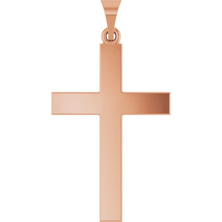 14K Rose Cross Pendant
