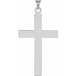 14K White 39 x 25 mm Cross Pendant