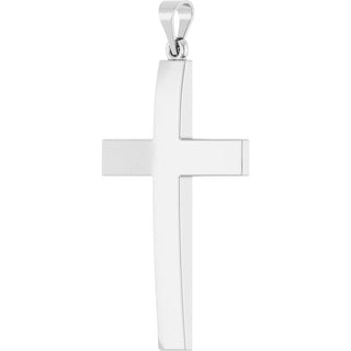 14K White Cross Pendant
