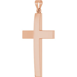 14K Rose Cross Pendant