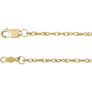 7 Inch 1 5Mm Rope Chain Bracelet With Lobster Clasp 14K White Gold