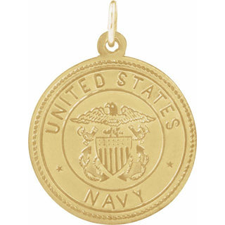 14K Yellow 18 mm Round St. Christopher Medal U.S. Navy Medal