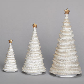 13.5-Inch 3-Piece St Frosting Trees With Gold Glitter & Star