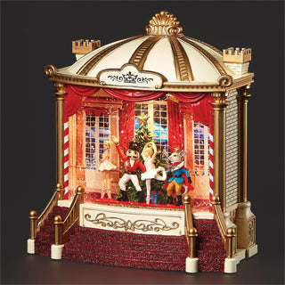 9.25-Inch Lighted Musical Swirl Nutcracker Stage