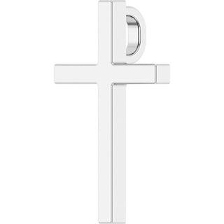 14K White 15x9.5 mm Cross Pendant