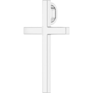 14K White 33x20.9 mm Cross Pendant
