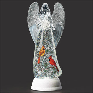 12.2-Inch Lighted Swirl Angel Cardinal Scene Print