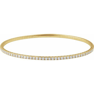 14K Yellow 2 CTW Lab-Grown Diamond  Flexible Bangle 7" Bracelet