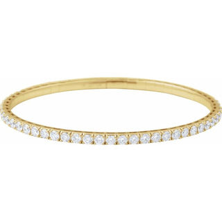 14K Yellow 5 CTW Lab-Grown Diamond Flexible Bangle 7" Bracelet