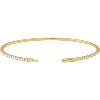 14K Yellow 1 1/2 CTW Lab-Grown Diamond Flexible Bangle 7" Bracelet