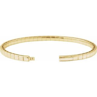 14K Yellow 5 CTW Natural Diamond  Flexible Bangle 7" Bracelet