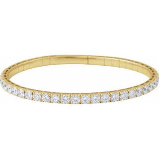 14K Yellow 4 CTW Lab-Grown Diamond  Flexible Bangle 7" Bracelet