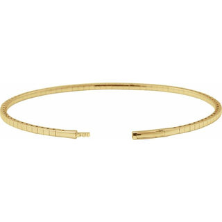 14K Yellow 2 CTW Natural Diamond  Flexible Bangle 7" Bracelet