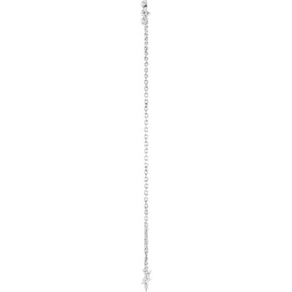 14K White Beaded Cross 7" Bracelet