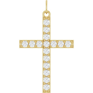 14K Yellow 1/2 CTW Lab-Grown Diamond Cross Pendant 