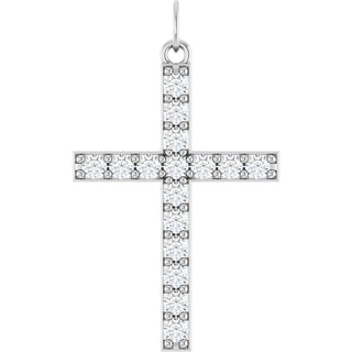 Sterling Silver 1/2 CTW Lab-Grown Diamond Cross Pendant 