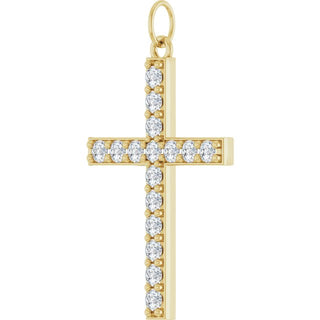 14K Yellow 1/2 CTW Lab-Grown Diamond Cross Pendant 