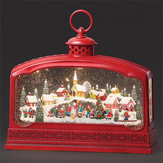 9-Inch Lighted Musical Swirl Lantern - Christmas Tree