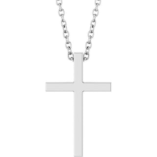 Sterling Silver 15x9.5 mm Cross 18" Necklace