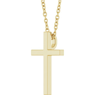 14K Yellow 15x9.5 mm Cross 18" Necklace
