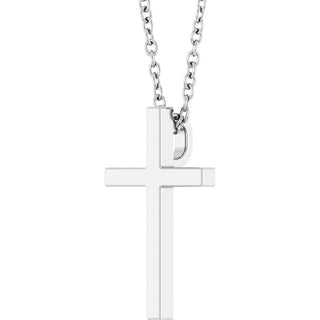 14K White 15x9.5 mm Cross 18" Necklace