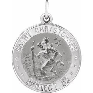 Sterling Silver 18 mm Round Saint Christopher Medal U.S. Navy Medal