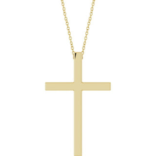 14K Yellow 33x20.9 mm Cross 18" Necklace