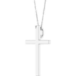 14K White 33x20.9 mm Cross 18" Necklace