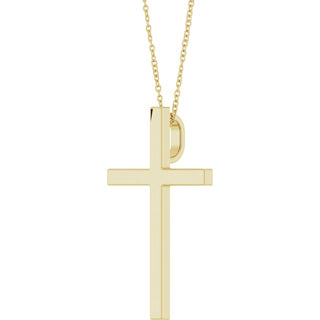 14K Yellow 33x20.9 mm Cross 18" Necklace