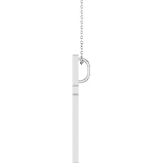 14K White 33x20.9 mm Cross 18" Necklace