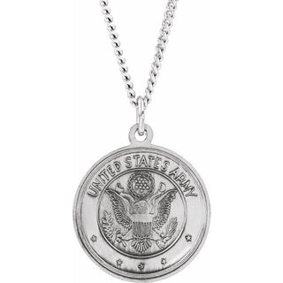 Sterling Silver Reversible St. Christopher/U.S. Army Medal 18" Necklace   