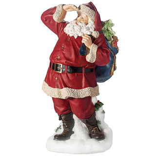 25-Inch Santa Looking For Deer Figure