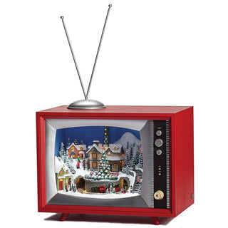 8.5-Inch Lighted Musical Tv Train Depot With Rotation