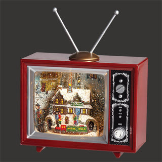 6.5-Inch Lighted Swirl Train Tv North Pole Station