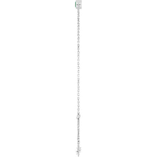 14K White Lab-Grown Emerald 6 1/2-7 1/2" Bracelet