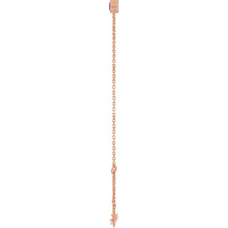14K Rose Natural Amethyst 6 1/2-7 1/2" Bracelet