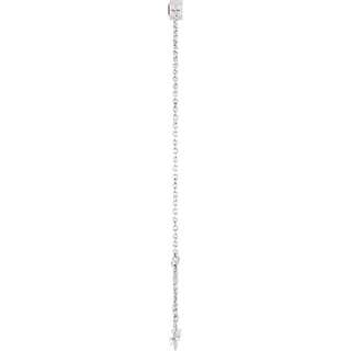 14K White Natural Pink Tourmaline 6 1/2-7 1/2" Bracelet