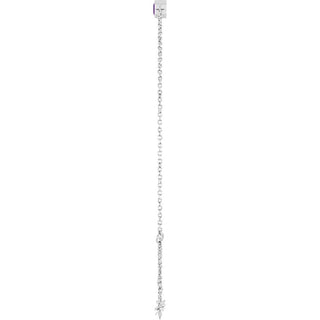 14K White Natural Amethyst 6 1/2-7 1/2" Bracelet