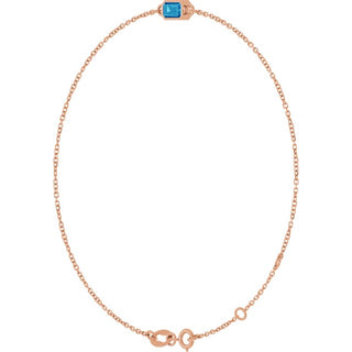 14K Rose Natural Blue Zircon 6 1/2-7 1/2" Bracelet