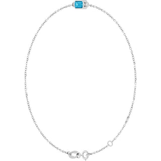 14K White Natural Aquamarine 6 1/2-7 1/2" Bracelet