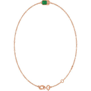 14K Rose Natural Emerald 6 1/2-7 1/2" Bracelet