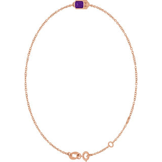 14K Rose Natural Amethyst 6 1/2-7 1/2" Bracelet