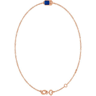 14K Rose Lab-Grown Blue Sapphire 6 1/2-7 1/2" Bracelet