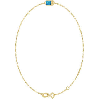 14K Yellow Natural Blue Zircon 6 1/2-7 1/2" Bracelet