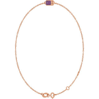 14K Rose Lab-Grown Alexandrite 6 1/2-7 1/2" Bracelet
