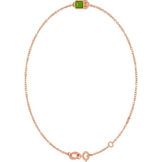 14K Rose Natural Peridot 6 1/2-7 1/2" Bracelet