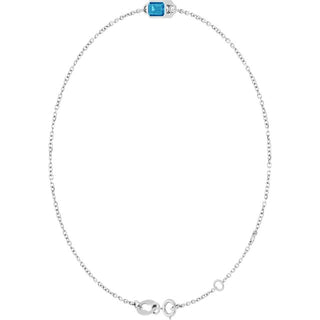 14K White Natural Blue Zircon 6 1/2-7 1/2" Bracelet