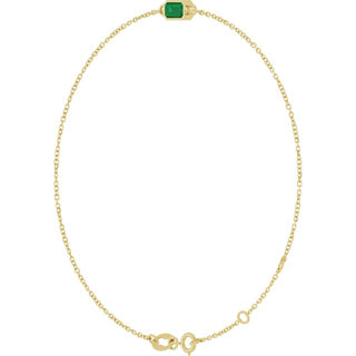 14K Yellow Natural Emerald 6 1/2-7 1/2" Bracelet