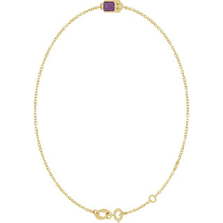 14K Yellow Lab-Grown Alexandrite 6 1/2-7 1/2" Bracelet